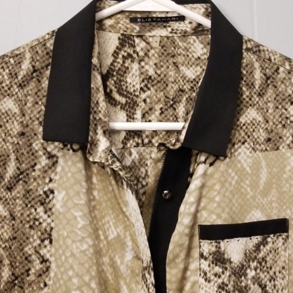 Elie Tahari snake print silk blouse M - Picture 11 of 11